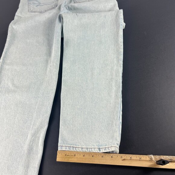 American Eagle Jeans Womens 28x31* Highest Rise Baggy Straight Blue Denim Tag 2R - Picture 11 of 16